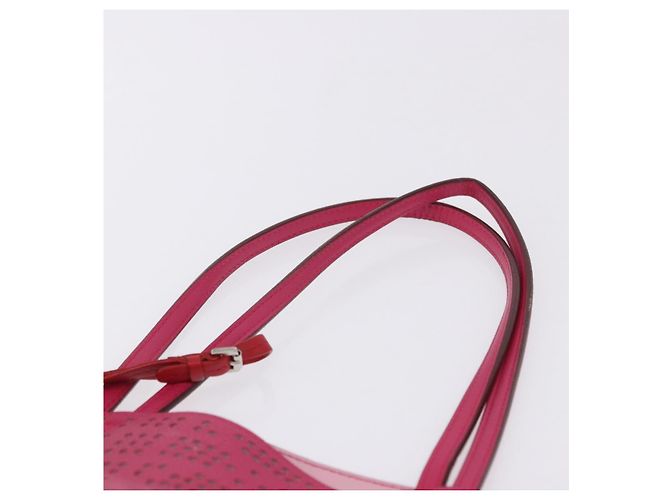 Borsa Tote Christian Dior Pelle Rosa Argento Auth 197818 - vista 8