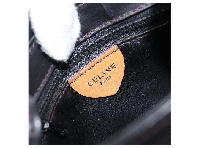Céline Borsa a tracolla CELINE in pelle nera e oro Auth 199823 Nero D'oro - vista 19