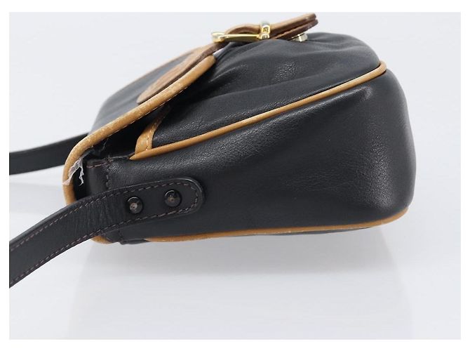 Céline Borsa a tracolla CELINE in pelle nera e oro Auth 199823 Nero D'oro - vista 4
