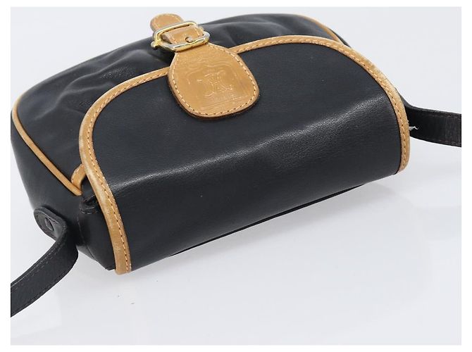 Céline Borsa a tracolla CELINE in pelle nera e oro Auth 199823 Nero D'oro - vista 6