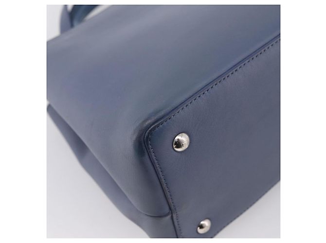 Borsa a mano FENDI To Joule in pelle 2way Blu Argento Auth bs36816 - vista 10