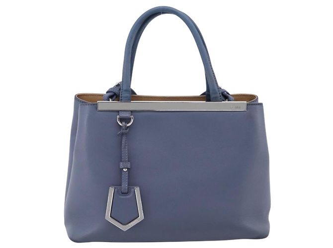 Borsa a mano FENDI To Joule in pelle 2way Blu Argento Auth bs36816 - vista 13
