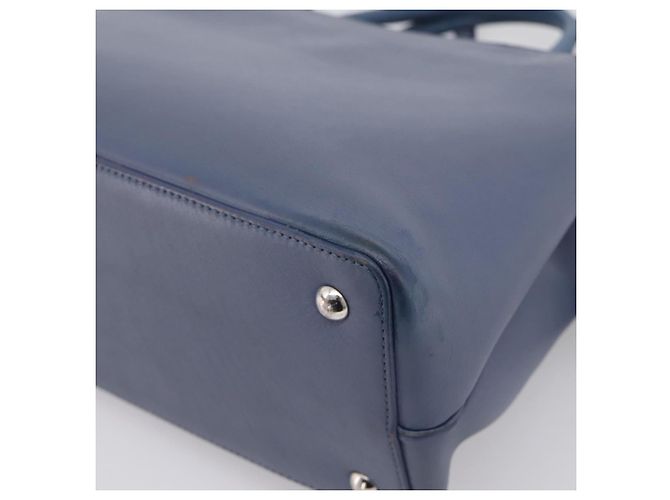 Borsa a mano FENDI To Joule in pelle 2way Blu Argento Auth bs36816 - vista 17