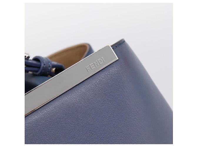 Borsa a mano FENDI To Joule in pelle 2way Blu Argento Auth bs36816 - vista 19