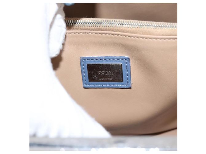 Borsa a mano FENDI To Joule in pelle 2way Blu Argento Auth bs36816 - vista 20