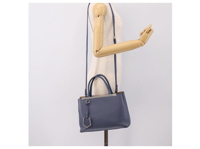 Borsa a mano FENDI To Joule in pelle 2way Blu Argento Auth bs36816 - vista 26