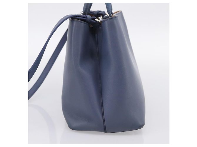 Borsa a mano FENDI To Joule in pelle 2way Blu Argento Auth bs36816 - vista 4