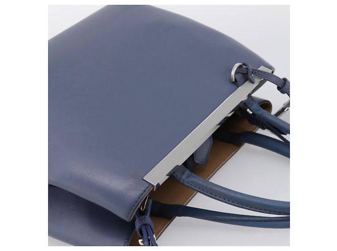 Borsa a mano FENDI To Joule in pelle 2way Blu Argento Auth bs36816 - vista 6
