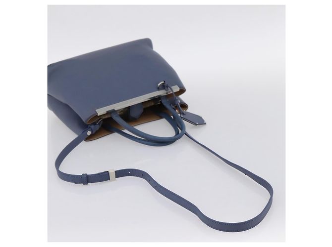 Borsa a mano FENDI To Joule in pelle 2way Blu Argento Auth bs36816 - vista 9