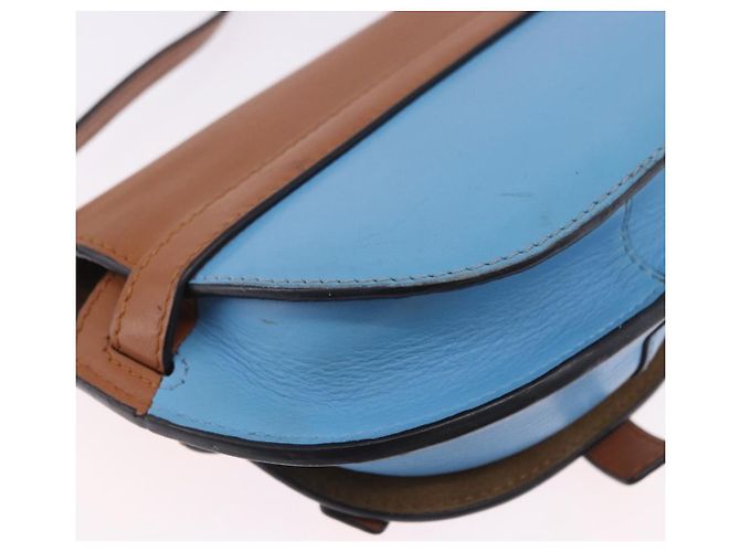 Borsa a tracolla LOEWE Mini Gate Bag in pelle blu e oro Auth ka5984A D'oro - vista 18