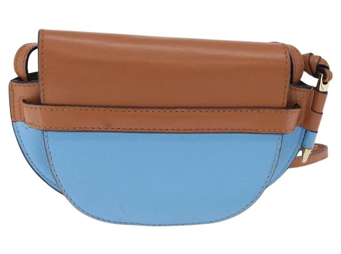 Borsa a tracolla LOEWE Mini Gate Bag in pelle blu e oro Auth ka5984A D'oro - vista 2