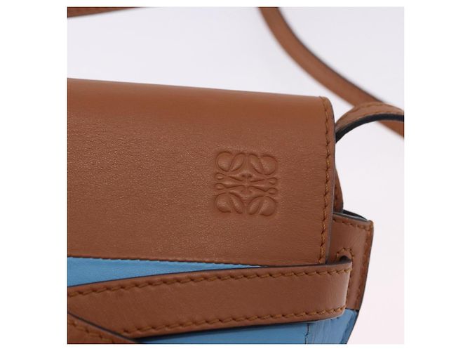 Borsa a tracolla LOEWE Mini Gate Bag in pelle blu e oro Auth ka5984A D'oro - vista 21