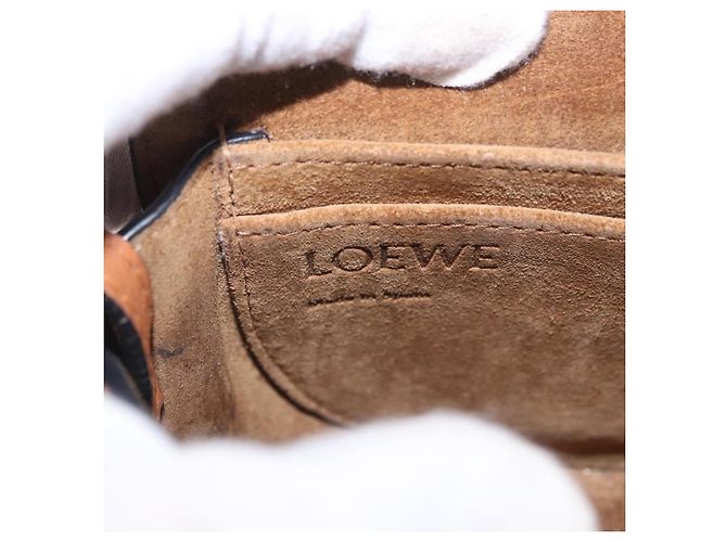 Borsa a tracolla LOEWE Mini Gate Bag in pelle blu e oro Auth ka5984A D'oro - vista 22