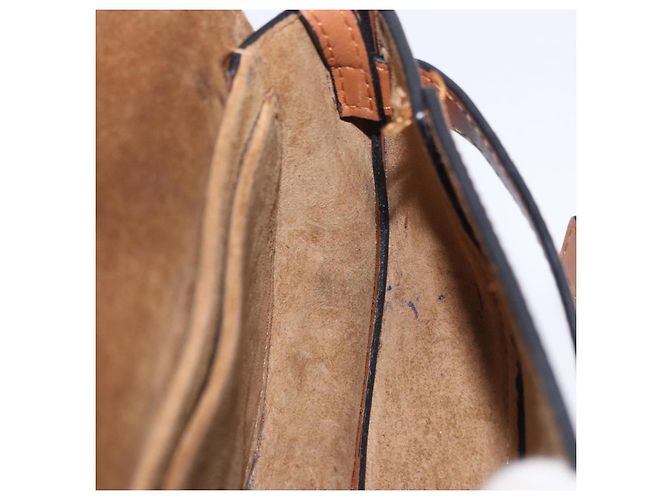 Borsa a tracolla LOEWE Mini Gate Bag in pelle blu e oro Auth ka5984A D'oro - vista 23
