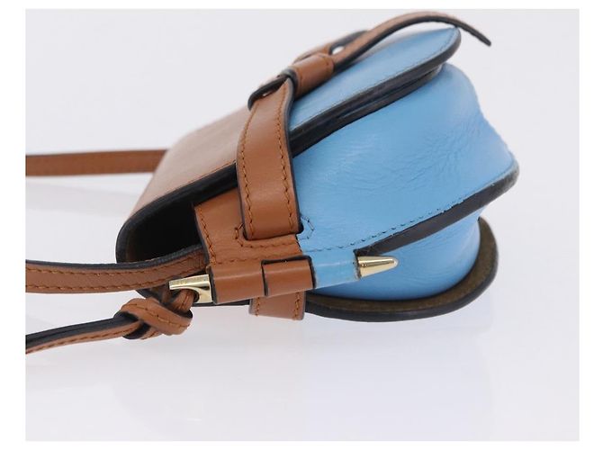 Borsa a tracolla LOEWE Mini Gate Bag in pelle blu e oro Auth ka5984A D'oro - vista 5