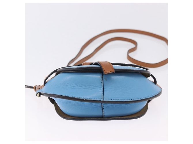 Borsa a tracolla LOEWE Mini Gate Bag in pelle blu e oro Auth ka5984A D'oro - vista 6