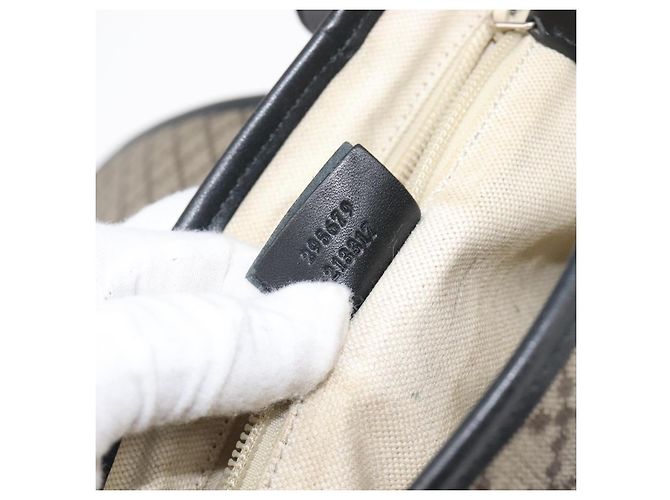 Borsa a tracolla GUCCI Diamante Canvas Pelle Marrone Argento 295679 Auth ka6042 - vista 12
