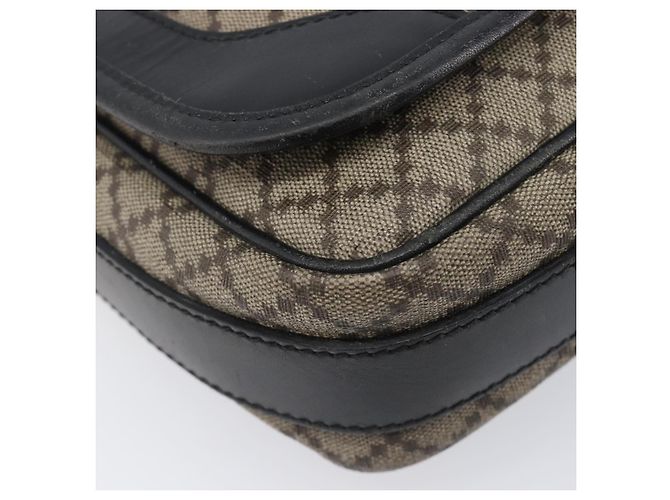 Borsa a tracolla GUCCI Diamante Canvas Pelle Marrone Argento 295679 Auth ka6042 - vista 15