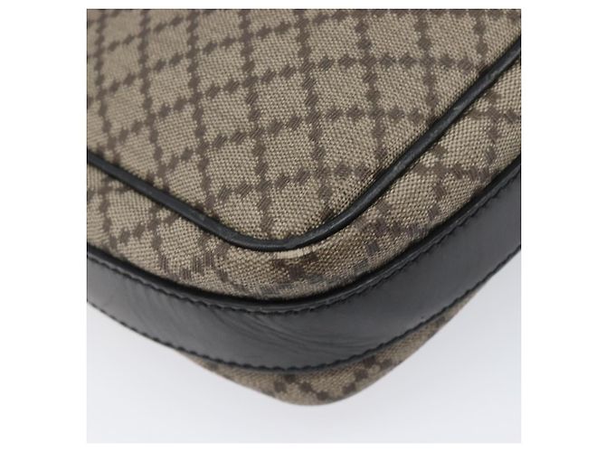 Borsa a tracolla GUCCI Diamante Canvas Pelle Marrone Argento 295679 Auth ka6042 - vista 17