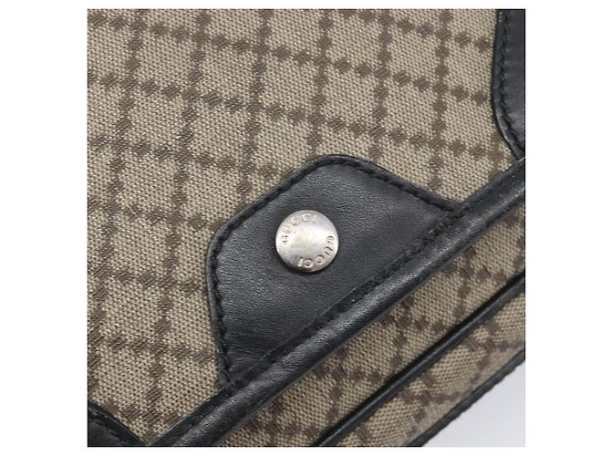 Borsa a tracolla GUCCI Diamante Canvas Pelle Marrone Argento 295679 Auth ka6042 - vista 18