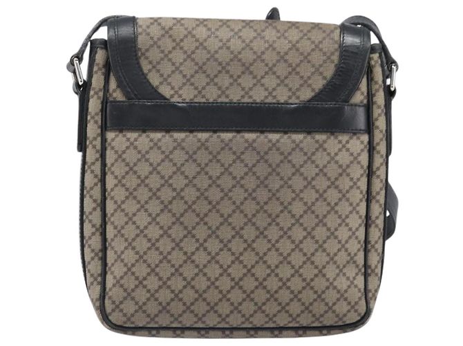 Borsa a tracolla GUCCI Diamante Canvas Pelle Marrone Argento 295679 Auth ka6042 - vista 2
