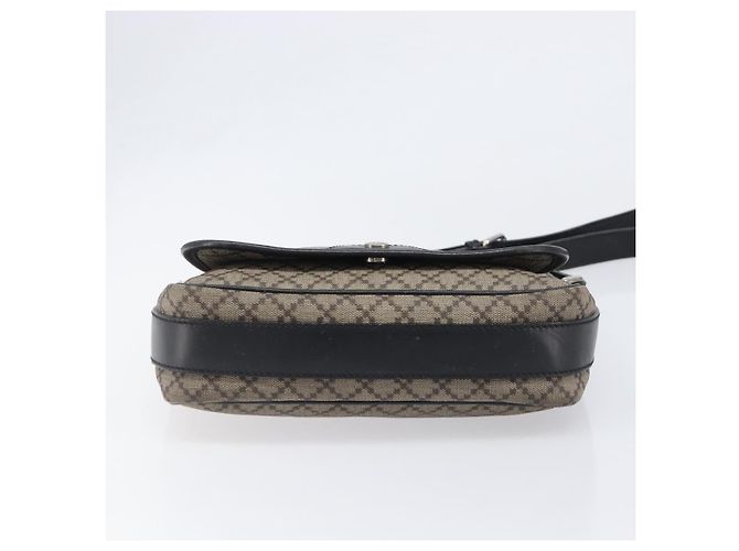 Borsa a tracolla GUCCI Diamante Canvas Pelle Marrone Argento 295679 Auth ka6042 - vista 5