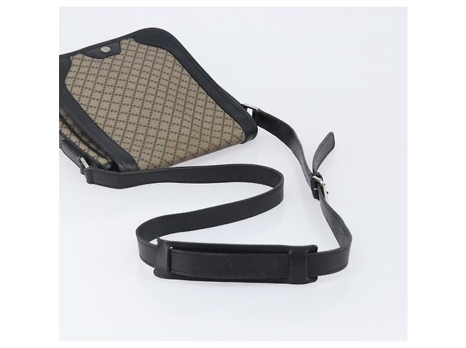 Borsa a tracolla GUCCI Diamante Canvas Pelle Marrone Argento 295679 Auth ka6042 - vista 7