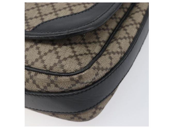 Borsa a tracolla GUCCI Diamante Canvas Pelle Marrone Argento 295679 Auth ka6042 - vista 8