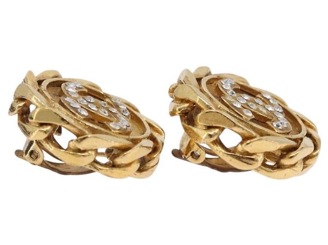Orecchini CHANEL Metallo Tono Oro CC Auth 197928M - vista 13