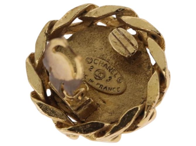 Orecchini CHANEL Metallo Tono Oro CC Auth 197928M - vista 5