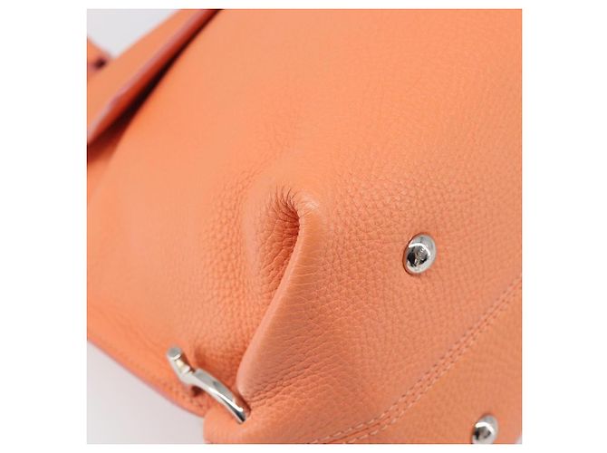 Salvatore Ferragamo Sofia Gancini Tasche Leder 2way Orange Silver Auth 199221V Silber - Ansicht 16