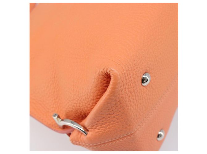Salvatore Ferragamo Sofia Gancini Tasche Leder 2way Orange Silver Auth 199221V Silber - Ansicht 18