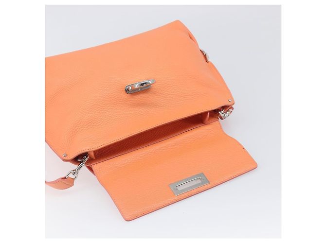 Salvatore Ferragamo Sofia Gancini Tasche Leder 2way Orange Silver Auth 199221V Silber - Ansicht 20