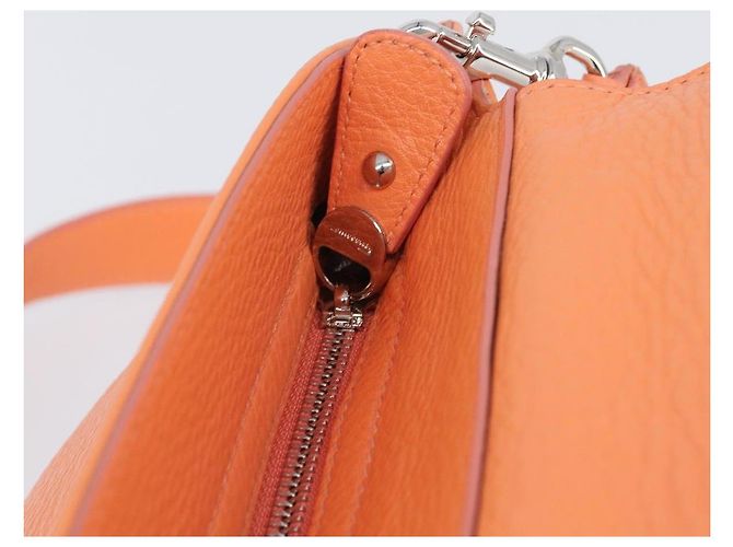 Salvatore Ferragamo Sofia Gancini Tasche Leder 2way Orange Silver Auth 199221V Silber - Ansicht 21