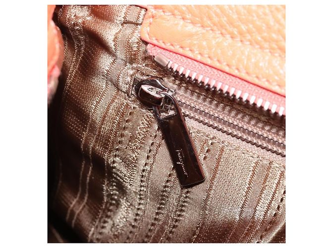 Salvatore Ferragamo Sofia Gancini Tasche Leder 2way Orange Silver Auth 199221V Silber - Ansicht 25