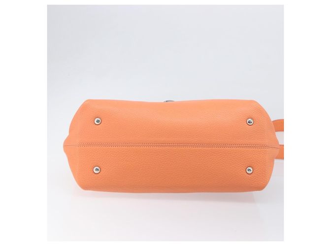 Salvatore Ferragamo Sofia Gancini Tasche Leder 2way Orange Silver Auth 199221V Silber - Ansicht 5