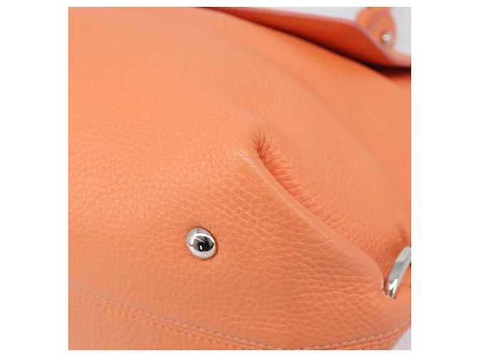 Salvatore Ferragamo Sofia Gancini Tasche Leder 2way Orange Silver Auth 199221V Silber - Ansicht 9