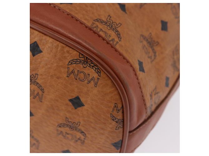 Borsa a tracolla MCM Vicetos Logogram PVC Leather Brown Gold Auth 201008 Marrone D'oro - vista 11