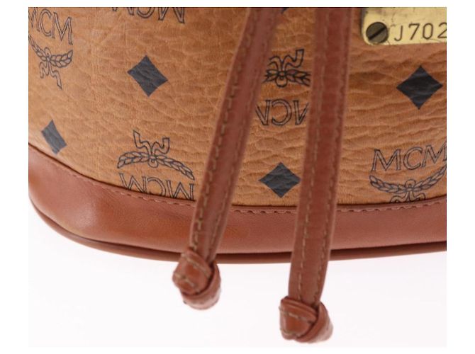 Borsa a tracolla MCM Vicetos Logogram PVC Leather Brown Gold Auth 201008 Marrone D'oro - vista 16