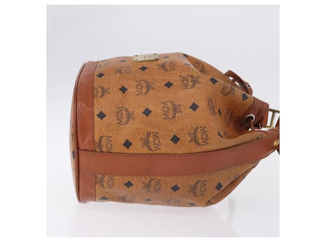 Borsa a tracolla MCM Vicetos Logogram PVC Leather Brown Gold Auth 201008 Marrone D'oro - vista 4