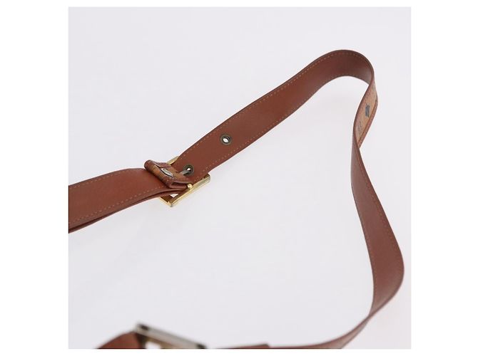 Borsa a tracolla MCM Vicetos Logogram PVC Leather Brown Gold Auth 201008 Marrone D'oro - vista 8