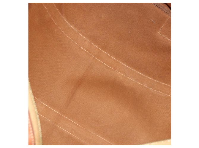 Céline Borsa Boston CELINE Macadam Canvas PVC Leather Brown Gold Auth 200952 Marrone D'oro - vista 11