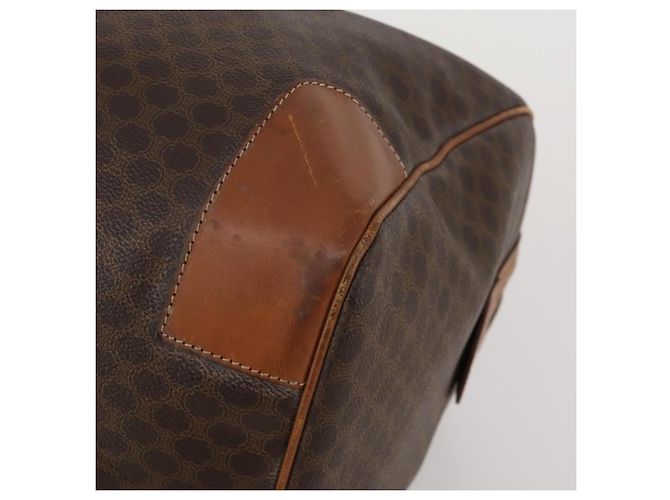Céline Borsa Boston CELINE Macadam Canvas PVC Leather Brown Gold Auth 200952 Marrone D'oro - vista 14