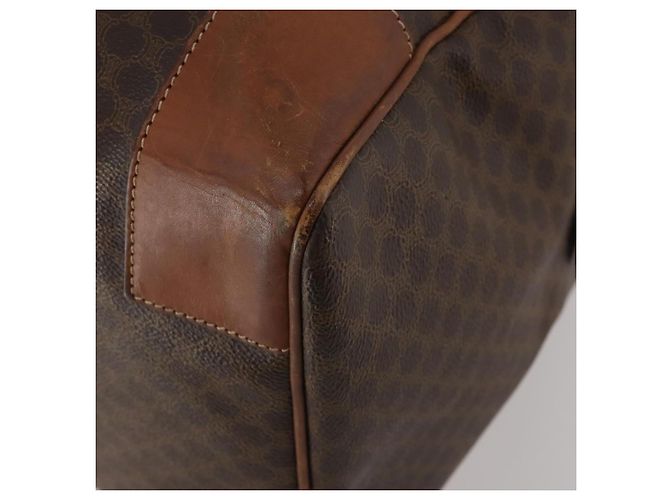 Céline Borsa Boston CELINE Macadam Canvas PVC Leather Brown Gold Auth 200952 Marrone D'oro - vista 15