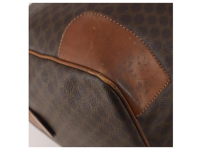 Céline Borsa Boston CELINE Macadam Canvas PVC Leather Brown Gold Auth 200952 Marrone D'oro - vista 16