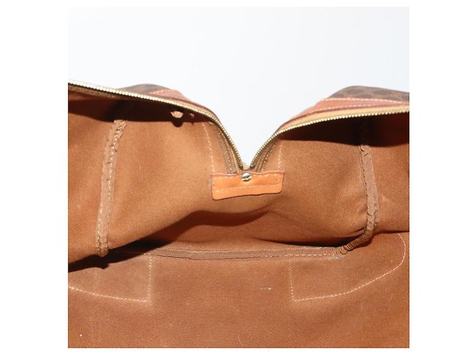 Céline Borsa Boston CELINE Macadam Canvas PVC Leather Brown Gold Auth 200952 Marrone D'oro - vista 21