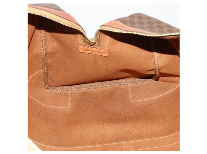 Céline Borsa Boston CELINE Macadam Canvas PVC Leather Brown Gold Auth 200952 Marrone D'oro - vista 22