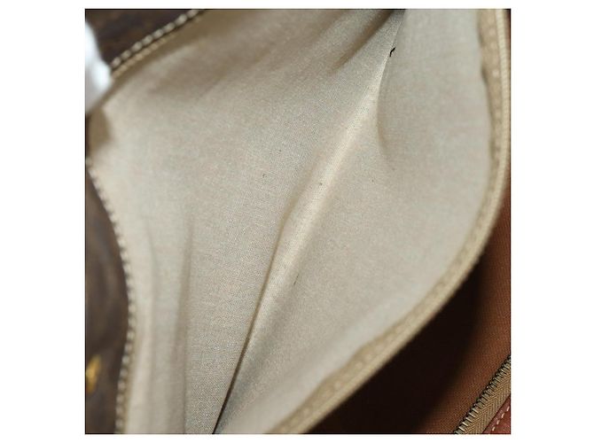 Céline Borsa Boston CELINE Macadam Canvas PVC Leather Brown Gold Auth 200952 Marrone D'oro - vista 24