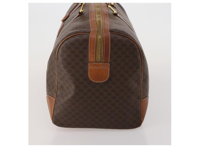 Céline Borsa Boston CELINE Macadam Canvas PVC Leather Brown Gold Auth 200952 Marrone D'oro - vista 3