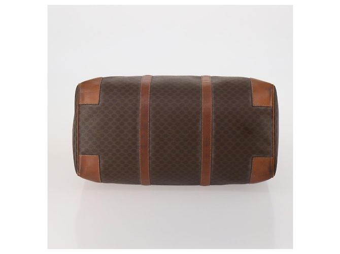 Céline Borsa Boston CELINE Macadam Canvas PVC Leather Brown Gold Auth 200952 Marrone D'oro - vista 5